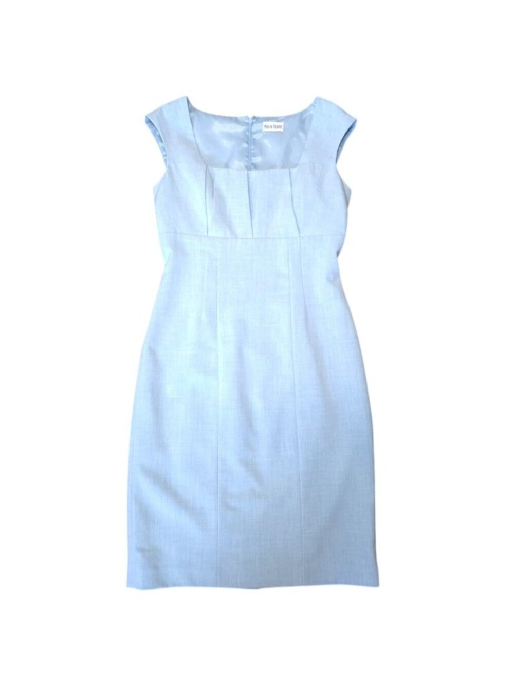 Marvin Richards Womens Light Blue Sheath Dress S- 6 Pleated Lined Career Office - Picture 2 of 9